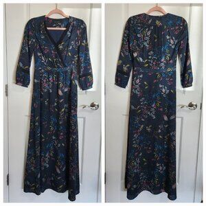 Banana Republic Floral Wrap Maxi Dress Blue Size 0